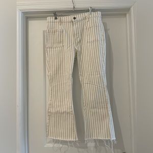 Frame striped cropped flare pants size 32